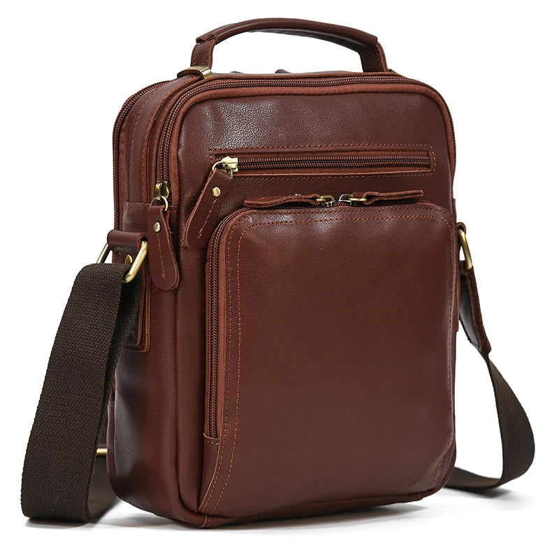 Newsbirds Leather Shoulder Bag Vintage Style Crossbody Bag Books School Bag Of Men Male Daily Messenger Bag Crazy Horse Skin