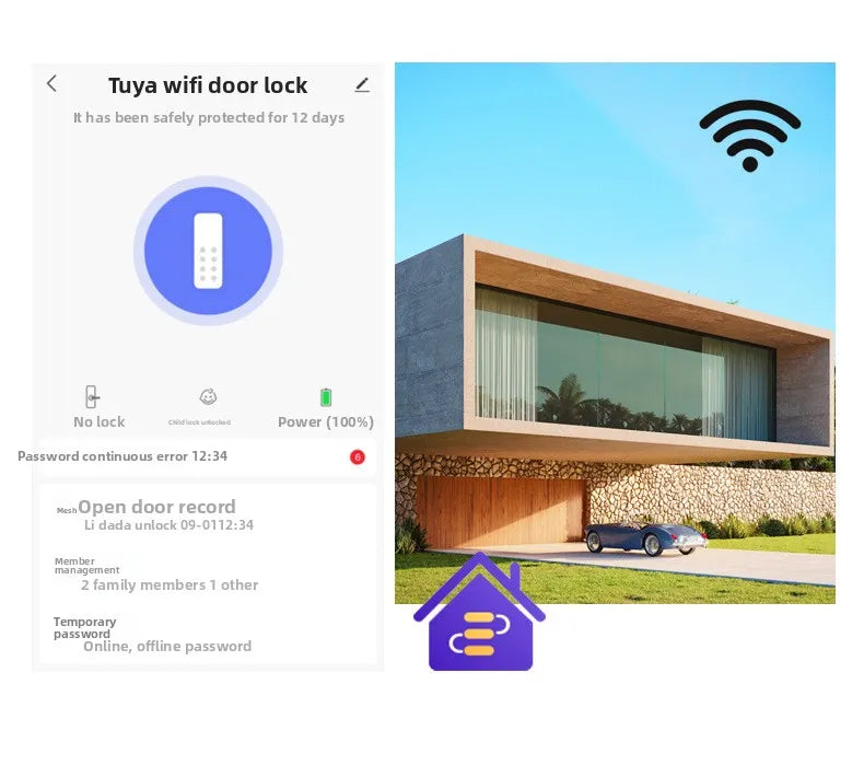 Facial Recognition Fingerprint Lock Home Anti-theft Door Visual Password Electronic Smart Door Lock Graffiti