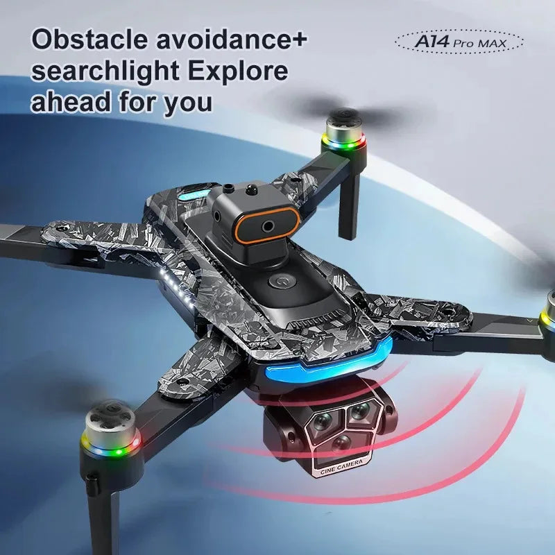 Drone A14ProMax GPS 4KHD Camera LCD Touch Screen Remote Control Quadcopter 360 ° Obstacle Avoidance Brushless RC Drone Toys