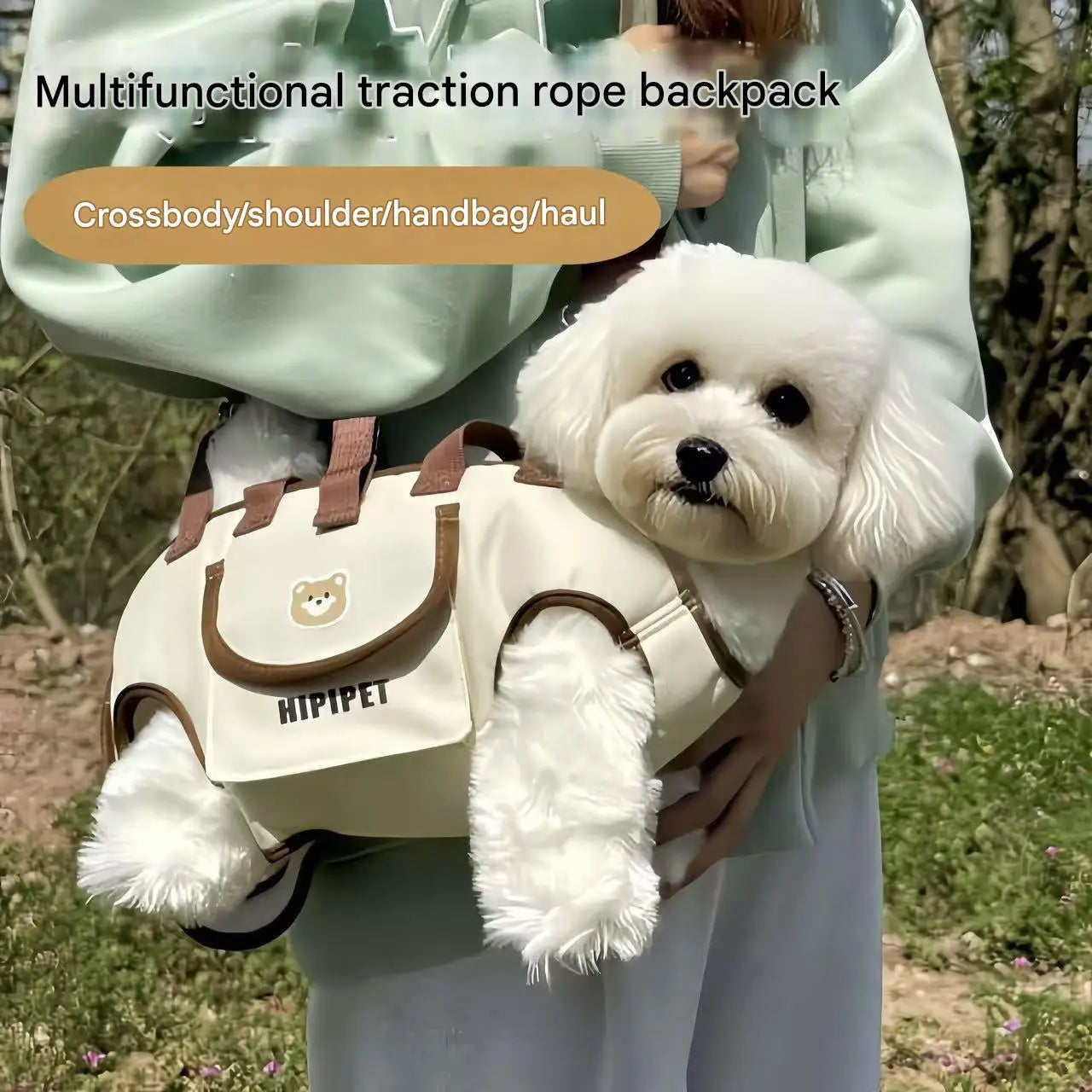 Practical and Stylish Hipipet Pet Carrier with Adjustable Straps and Handy Pocket for Easy Pet Transport