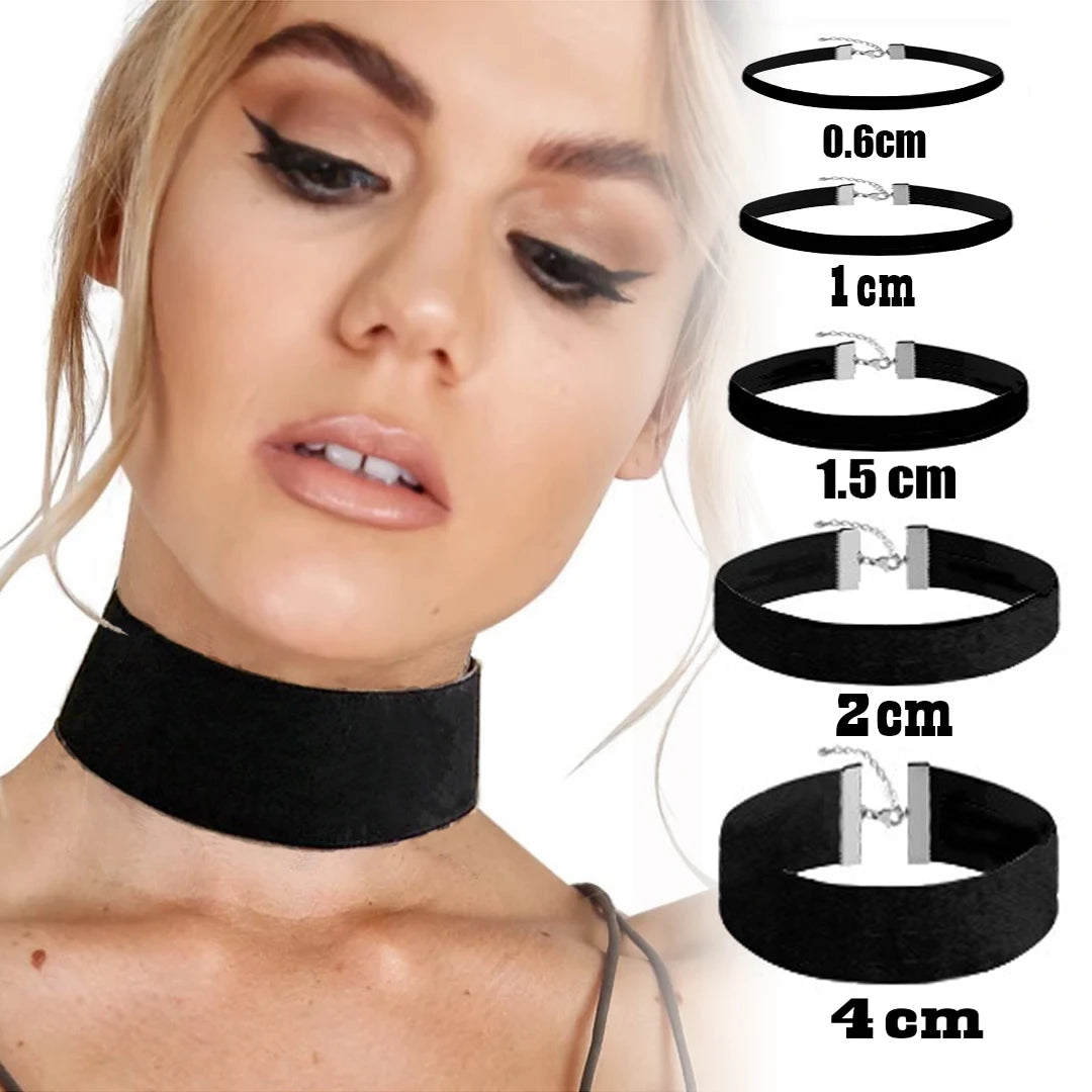 Korean Fashion Womens Accessoires Punk Gothic Soft Black Velvet Choker Necklace Girl Neck Jewelry Colar Feminino