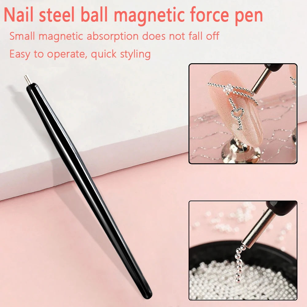 1pcs Cat Eye Nail Magnet Magnetic Pen 11cm Suction Steel Ball Magnet Pen Nail Art Tools Cat Eye Gel Nail Polish Magnetic Stick %