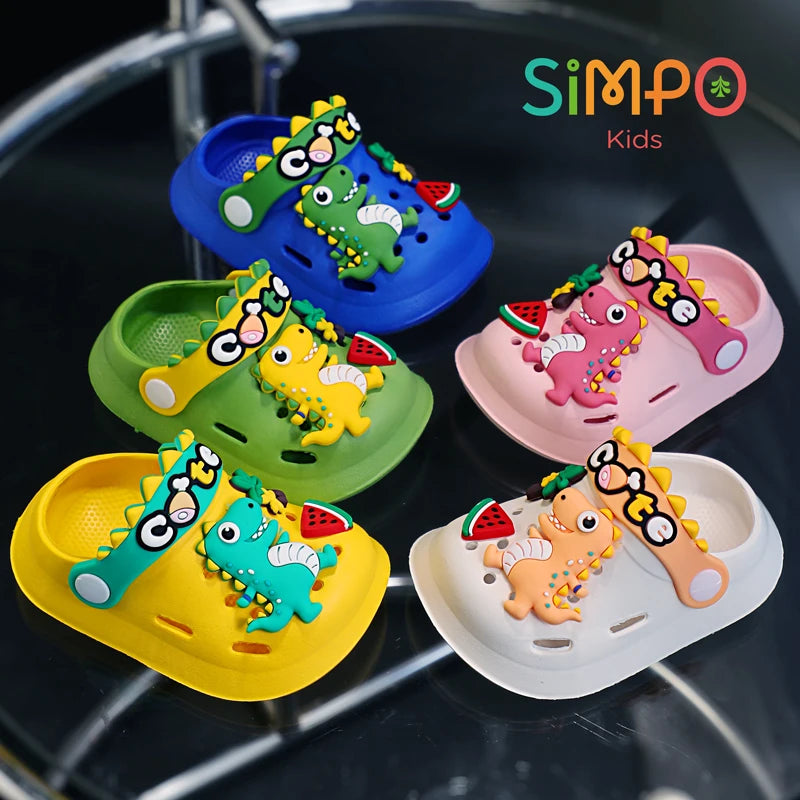 Summer Boy's Sandals Cute Crocodile Girl's Garden Shoes Soft Sole Baby Breathable Non-slip Lightweight Outdoor Beach Slippers