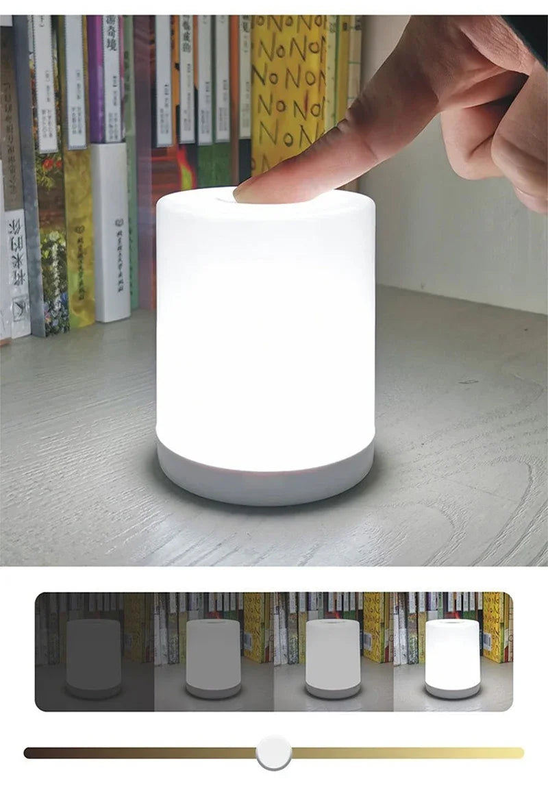 LED Night Light Touch Stepless Dimmable LED Table Lamp USB Portable Bedside Lamp for Bedroom Decor Sleeping Night Light Kid Gift