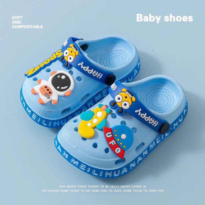 Cartoon Baby Soft-Sole Sandals – Ultra-Light Non-Slip Infant Closed-Toe Sandals for Boys and Girls, Beach Shoes