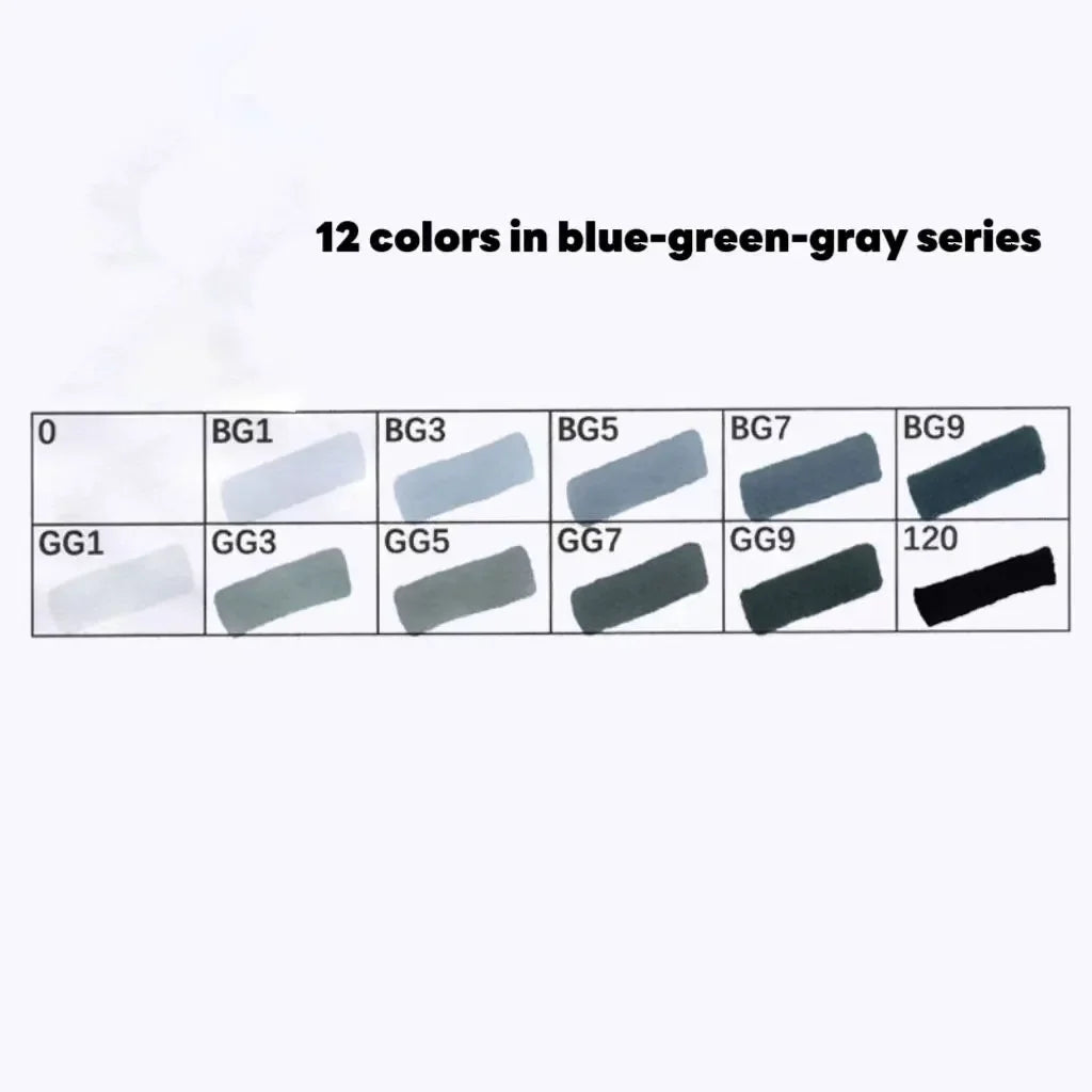 12 Colors Alcohol Based Markers Set Dual Tip Sketching Drawing Markers Animation for Adults Kids Painting School Supplies