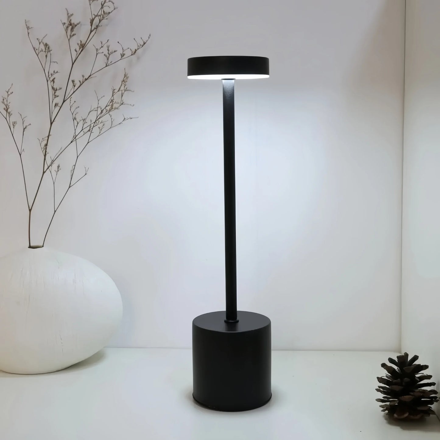 Wireless charging LED desk lamp | 3-color + adjustable dimming | USB charging | Bedside lamp | Festival gift.