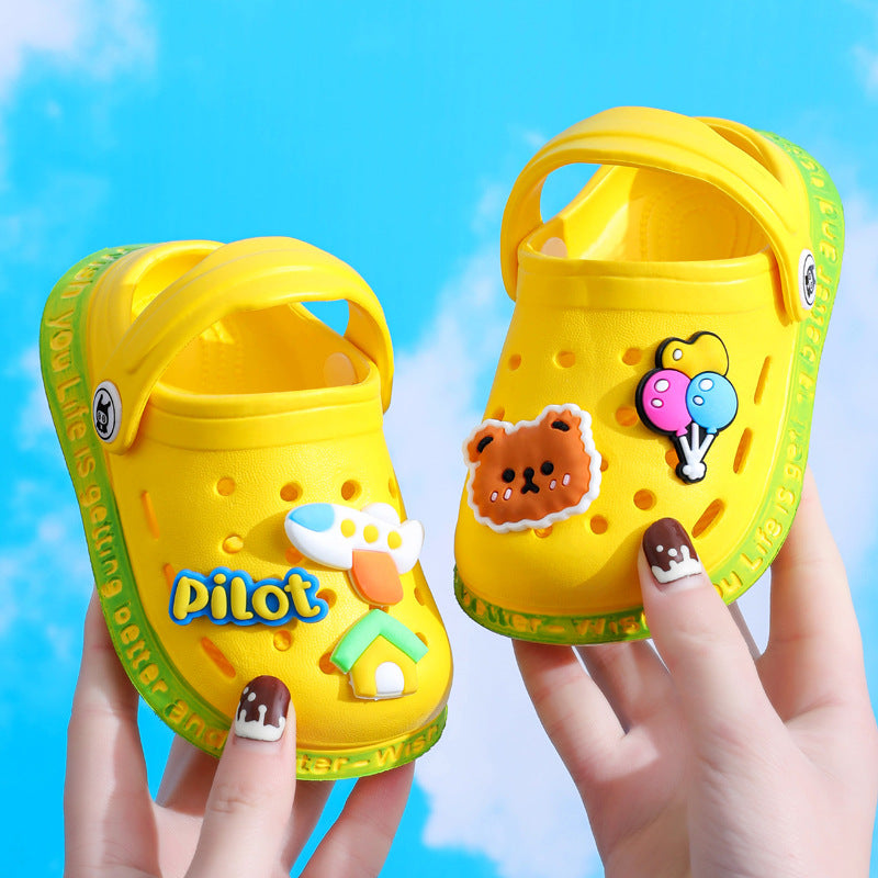 Children Cute Cartoons Sandals for Girls Boy Summer Baby Shoes Animal Rabbit Garden Beach Shoes Cave Hole Breathe Kids Slipper