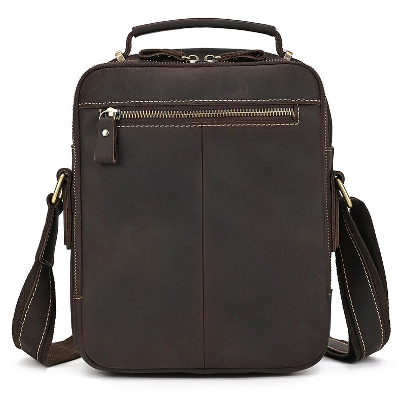 Newsbirds Leather Shoulder Bag Vintage Style Crossbody Bag Books School Bag Of Men Male Daily Messenger Bag Crazy Horse Skin