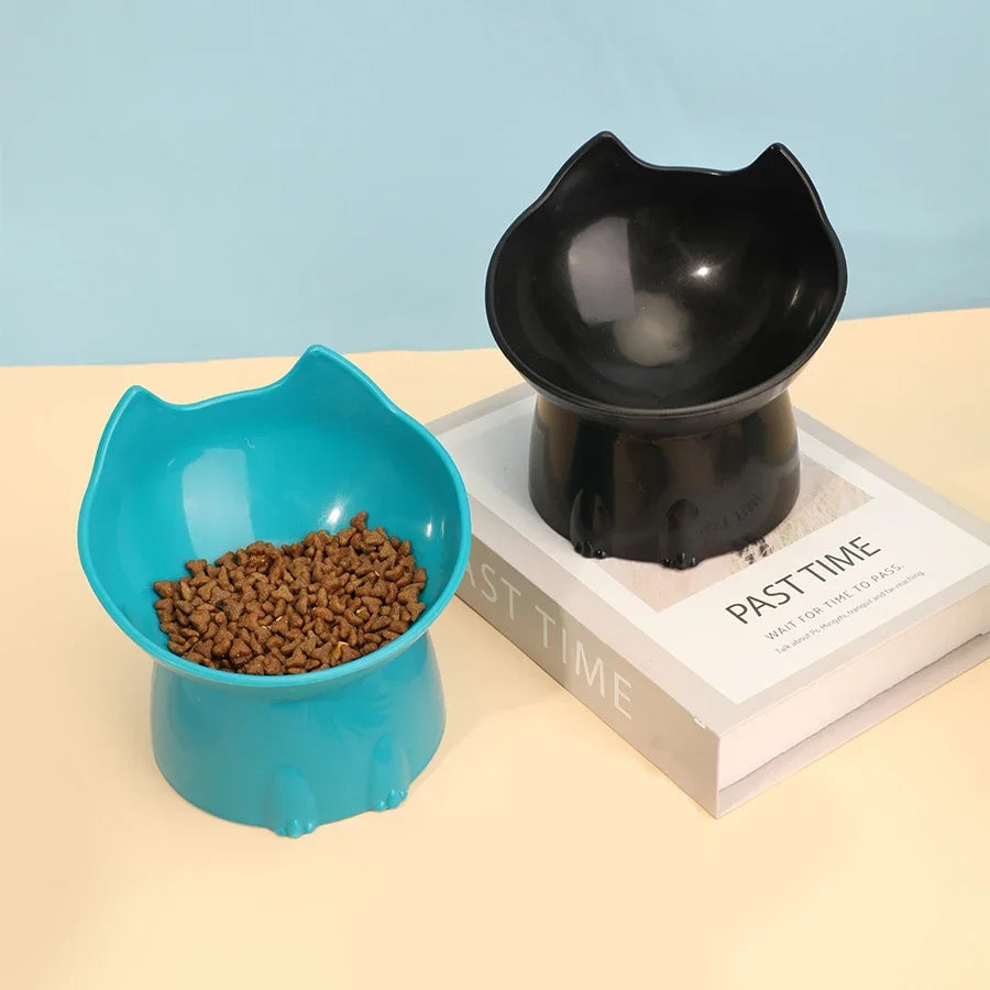 Pet Bowl Protects Cervical Vertebrae Dog Basin High-legged Cat Bowl Prevents Overturning Plastic Slanted Cat Food Bowl