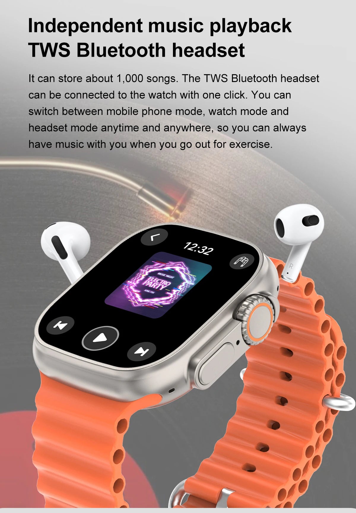 DT Ultra 3 Pro Smart Watch HD AMOLED Screen 32GB MP3 MP4 Player APP Store GPS Navigator ChatGPT NFC Sports Smartwatch Men Women