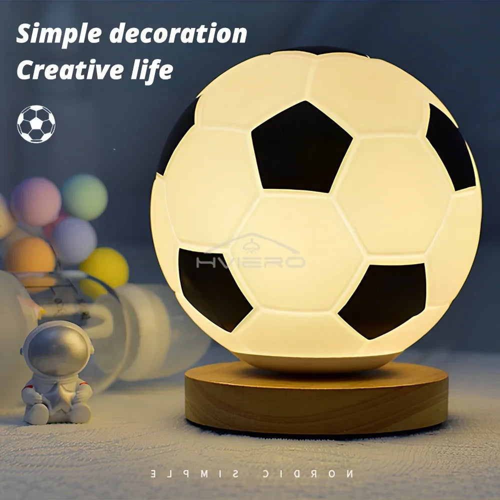 1PCS 3D Football Night Light Bedroom Desktop Decoration Soccer Lamp Battery Powered Perfect Gift For Teenagers Decor Bulb Gifts