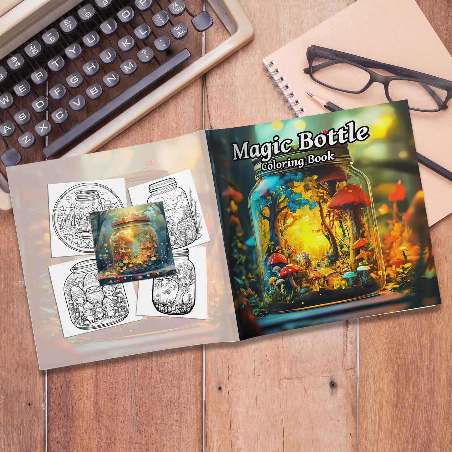 1pc Art Coloring Book 24Page Coloring Book Gift For Birthday Relieve Stress Kill Time Graffiti Painting Drawing Mushrooms Forest
