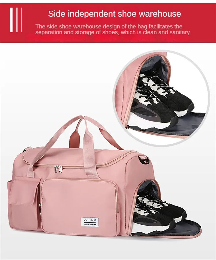 Carry On Travel Bag Large Capacity Gym Bag Weekender Overnight Duffle Bags With Shoe Compartment Sports Fitness Bags for Women