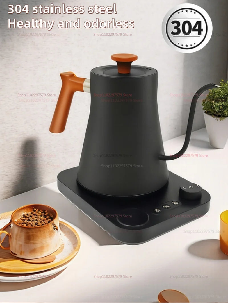 0.9L Electric Drip Coffee Kettle Stainless Steel Teapot With Precise Flow Control For Hand Brewed Coffee And Pour Over Brewing