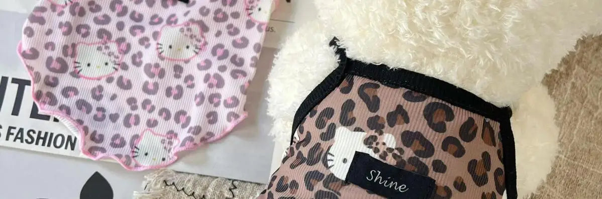 Spring Summer 2025 New Pet Clothes Spice Girls Wind Suspenders Leopard-Print Kitty Ice Silk And Cool Fabrics Cats Dogs Wear Them