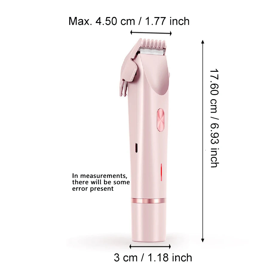 Dual Head Hair Removal for Women Portable Float Blade R-shaped Head Wet Dry Use Waterproof Painless Facial Trimmer Body Epilator