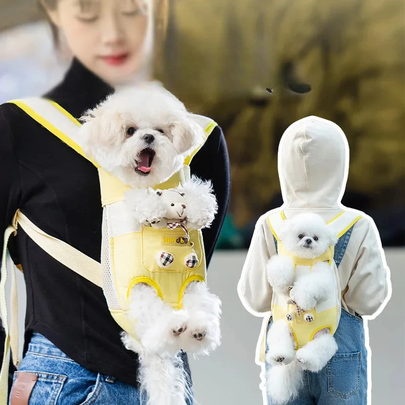 Pet Dog Hand Bag Carrier For Dogs Portable Four-legged Puppy Straddle Packs Shoulder Bag Vest Traction Rope For Yorkshire