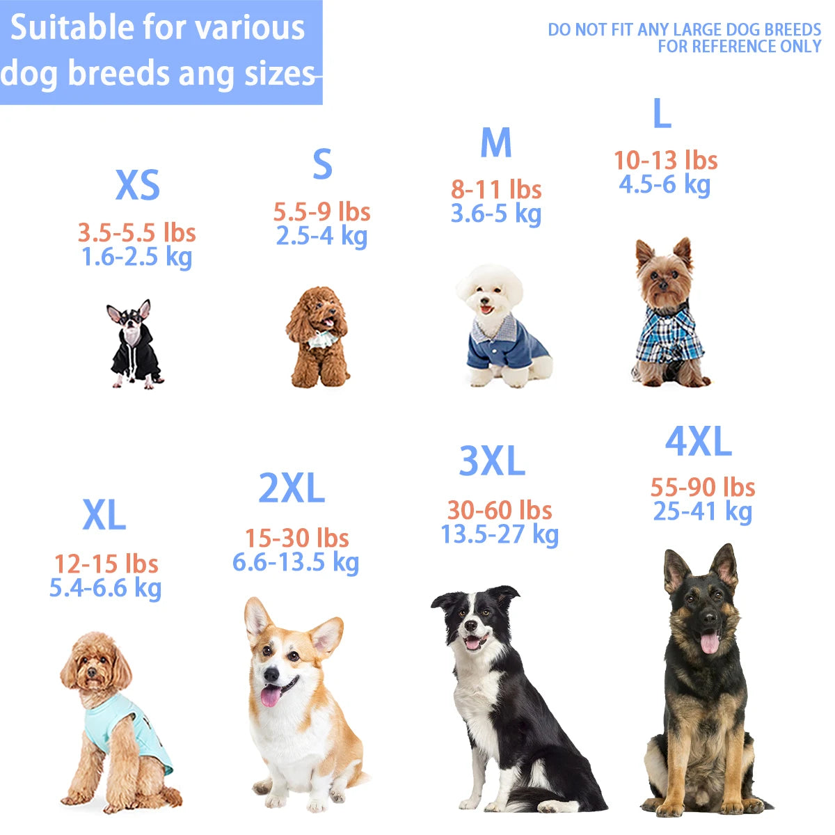 Sun Protection Dog Shirts with Reflective Strips, Quick Dry, Soft Stretchy Fabric, Available in Sizes for Small to Large Dogs!