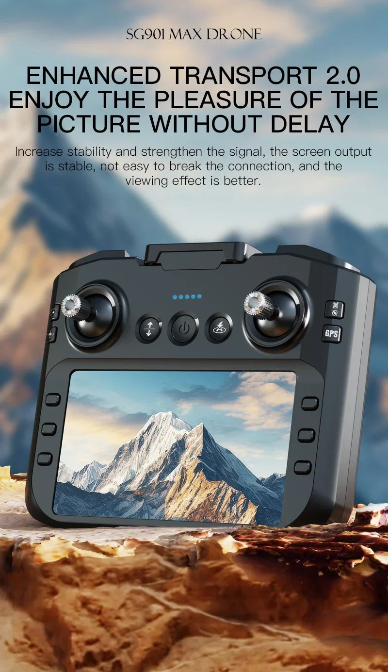 SG901MAX GPS Drone 8K Professional HD Dual Camera 5G WIFI With Screen 360°Obstacle Avoidance Brushless Foldable Quadcopter Drone