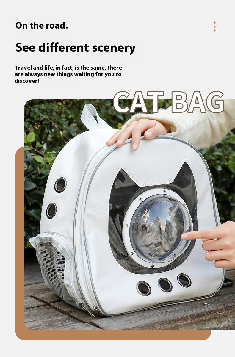 Space Capsule Pet Backpack 360° View/Breathable Mesh/Safety Strap Cat Carrier/Dog Carrier Transparent Bubble