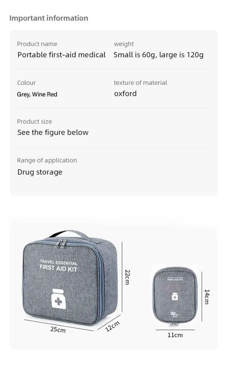 Family First Aid Kit Portable Outdoor Travel Storage Bag Household Large Capacity Layered Medicine Storage Bag