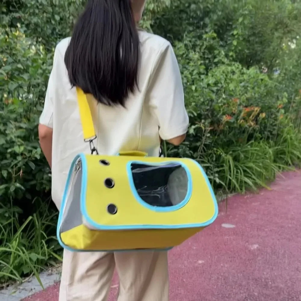 Portable Pet Cat Bag Carrier Foldable Cat Bag Breathable Shoulder Bag For Small Dogs Cats Pet Cat Dog Outing Bag Carrying Bag