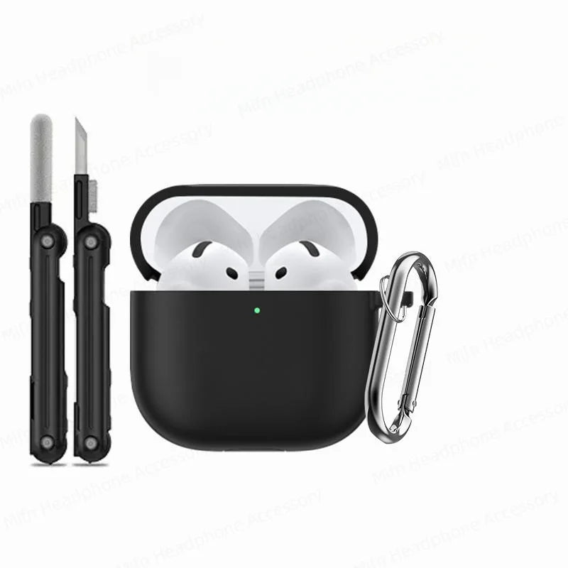 Cover for AirPods 4 Case 2024 3D Silicone Wireless Bluetooth Headphone Soft Protective Case for AirPods 4th Gen with Cleaner Kit