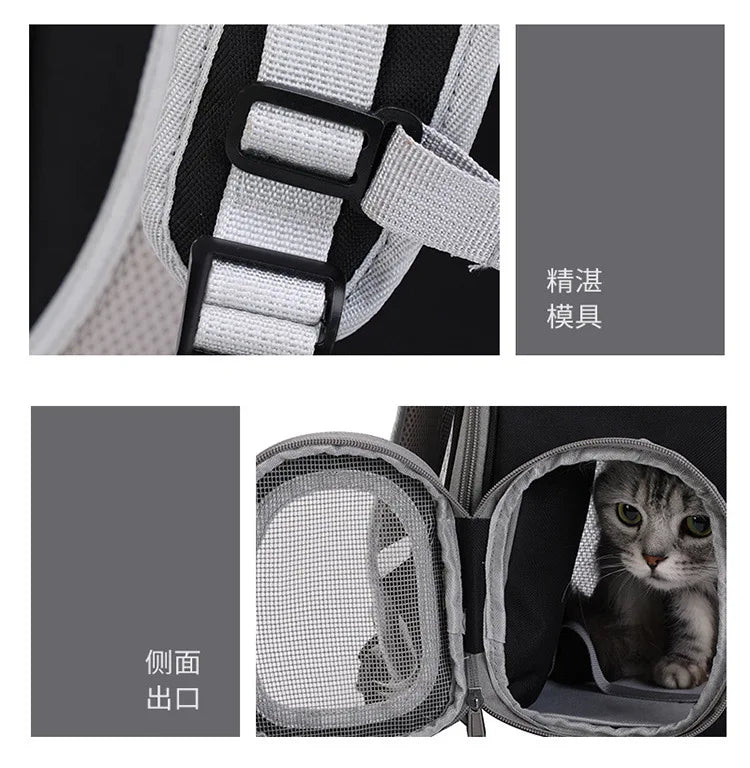 Pet Backpack Transparent Space Capsule Double Shoulder Cat Go Out Backpack Expandable Cat Bag Go Out Portable Small Dog Bag