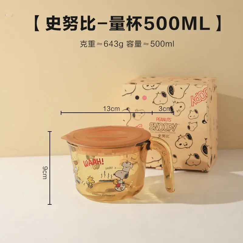 Snoopy Multi-Layer Stainless Steel Lunch Box Tinted Glass Food Portable Thermal Lunchbox Picnic Office Kids Workers School Bento