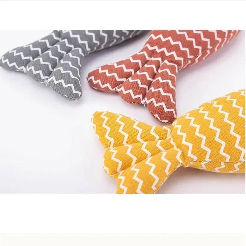 Cat Toys Interactive Grinding Teeth Chewing Toy with Catnip Fish Shape Pet Pillows Kittens Cats Toy Cat Supplies