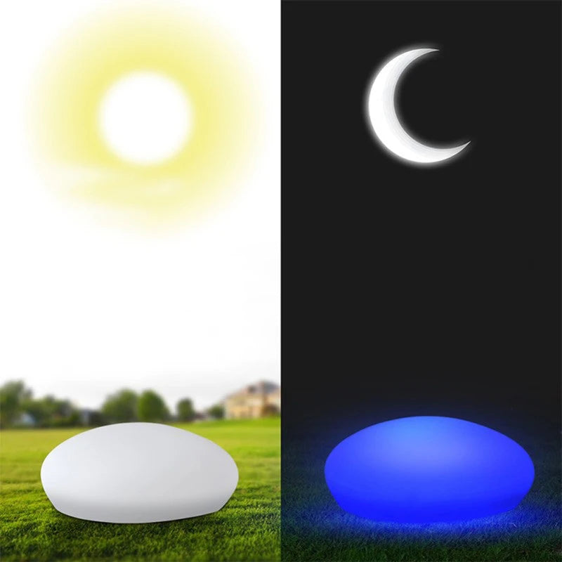 Garden LED Stone Light Lawn Lamp Outdoor Landscape Lighting Remote Control Home Floor Lamp Camping Party Decoration Cobble