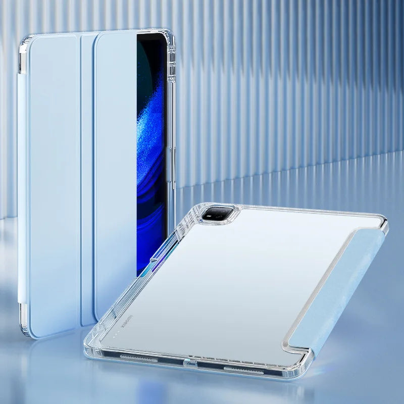 Case for Xiaomi Mi Pad 5 6 Pro 11 7 PRO 11.2 HD Transparent Case Redmi pad SE 11 Pad 2 2025 PRO 12.1" with Awake / Sleep Cover
