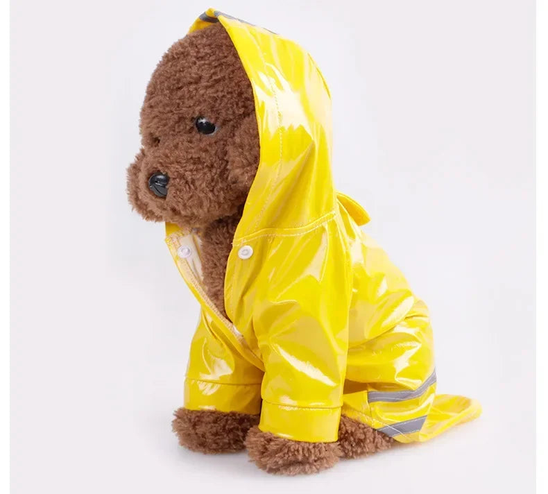 Waterproof Puppy Dog Raincoats with Hood for Small Dogs Pet Raincoat with Reflective and Leash Hole Winter Outdoor Dog Outfits