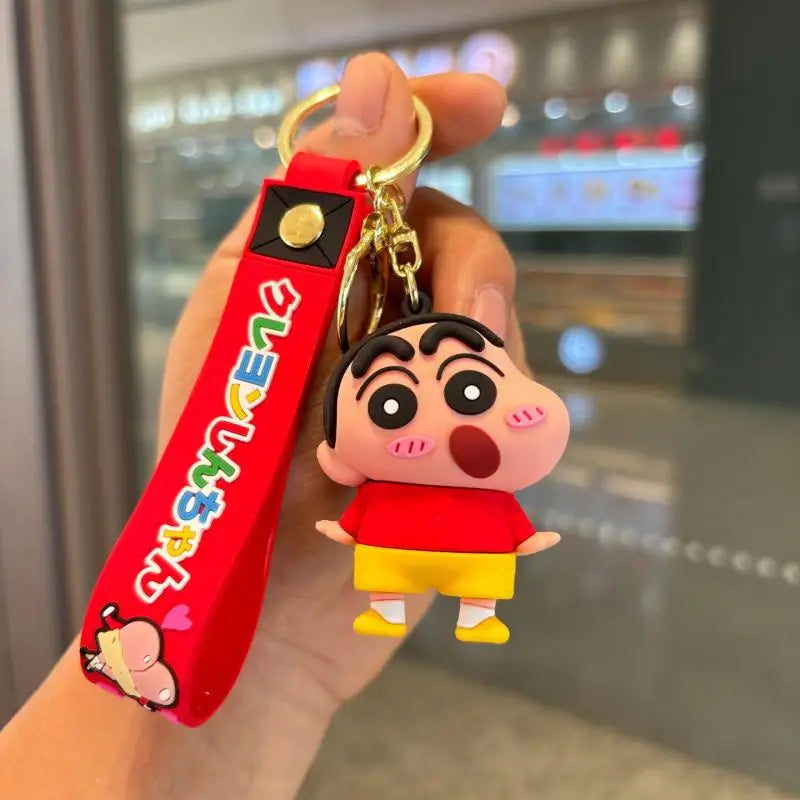 Anime Cartoon Crayon Shin Chans Pvc Doll Keychain Kawaii Couple School Bag Pendant Cute Decoration Gift