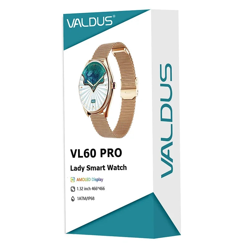 VALDUS VL60 Pro 2025 New Smartwatch For Women Men AMOLED Screen Bluetooth Call IP68 Waterproof Fitness Sports Smart Watch Gift