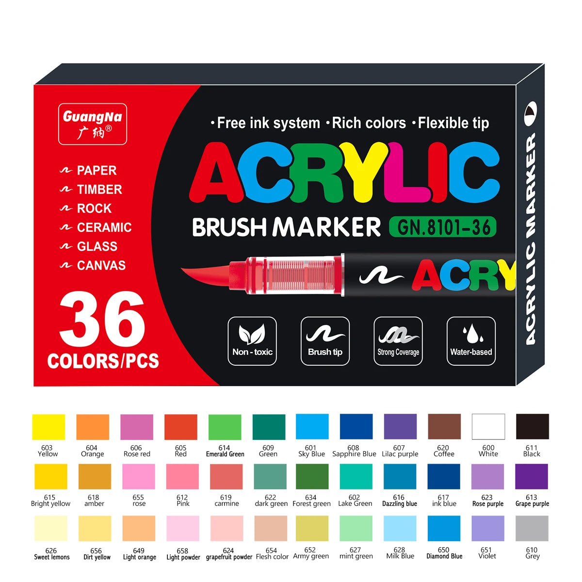 12/120 Colors Paint Markers, Brush Acrylic Paint Pens for Art Supplies Fabric Paint Stone Glass Ceramic Wood Rock Christmas Card