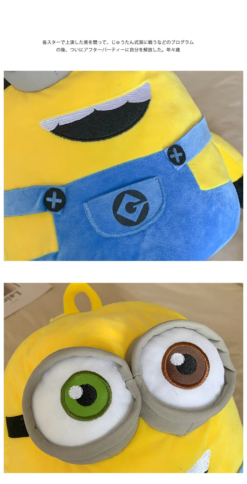 New Cartoon Anime Backpack Minions Doll Large Size School Bag Large Capacity Student Cartoon Backpack