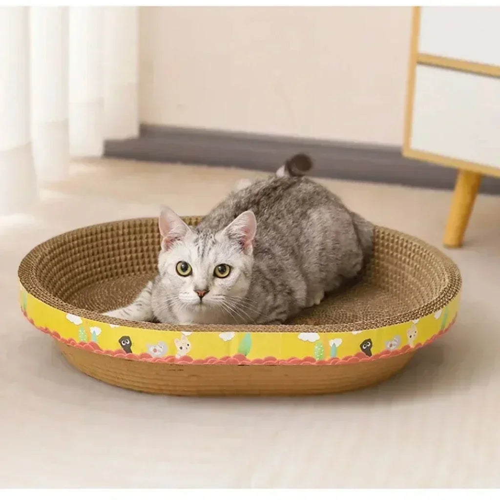 Oval Cat Scratching Board Protect Furniture Grinding Claw Toys Corrugated Paper Wear-resistant Cat Nest Cat Accessories