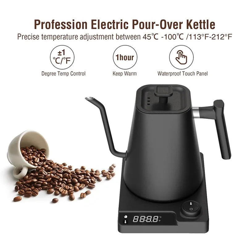 1200W Electric Gooseneck Kettle Hand Brewed Kettle Coffee Pot Intelligent Constant Temperature Control Tea Pot Electric Kettle