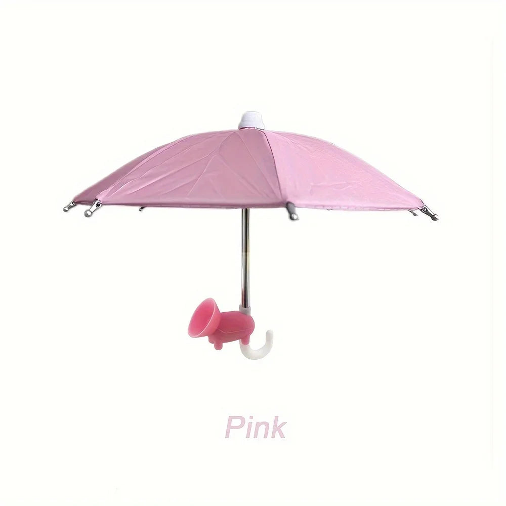 Smartphone Mini Umbrella, Universal Pig Suction Cup Bracket, Outdoor Anti-glare Sunshade, Polyester Material, Anti-reflection.