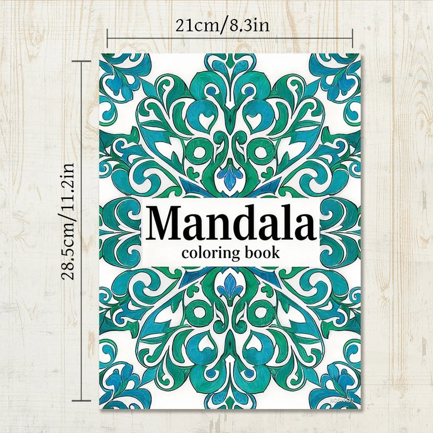 Mandala Adult Coloring Book - 8.3x11.2 inches Stress relief coloring book 22 pages of art therapy illustrations to relieve anxie