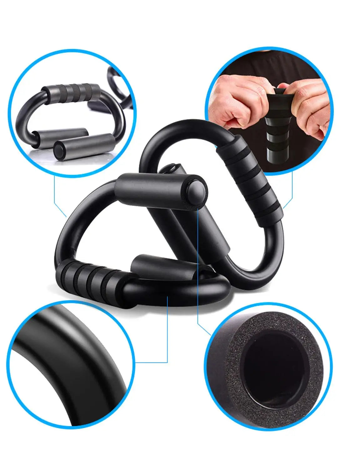 Push-up Strength training - portable structure for family fitness training and Push-up support handle for floor exercise 1 Pair