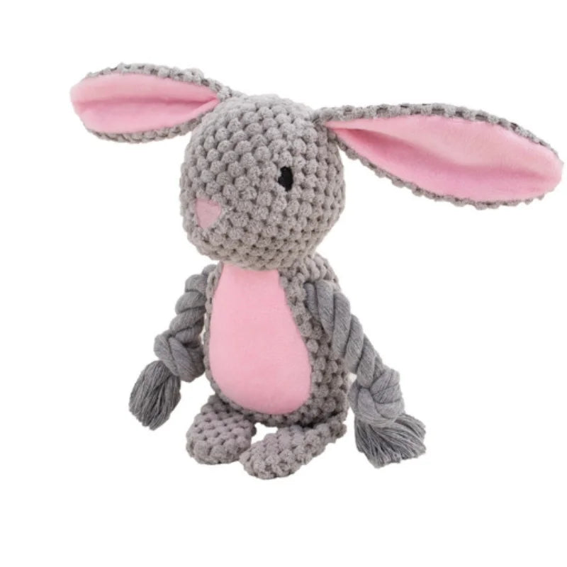 Cute Pet Push Toy Dog Self Relieving Vocalizing Elephant Fox Cat Teeth Grinding and Bite Resistant Interactive Cleaning Chew Toy