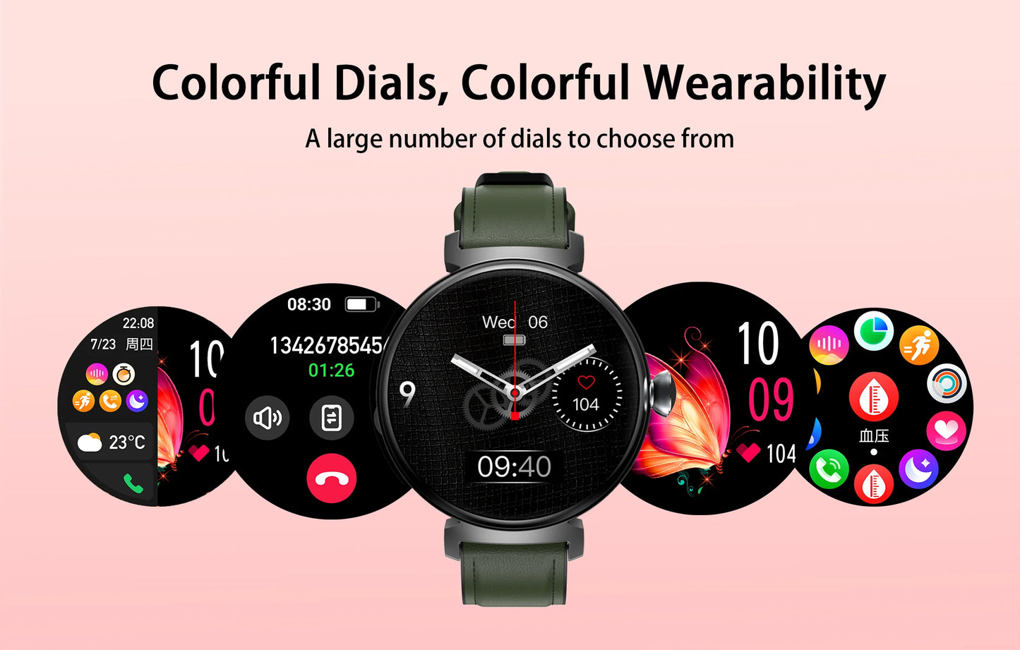 Rainbuvvy DM70 Steel Smart Watch AMLED Women Beautiful Wristwatch Supports IP68 BT Calling Sports Watch