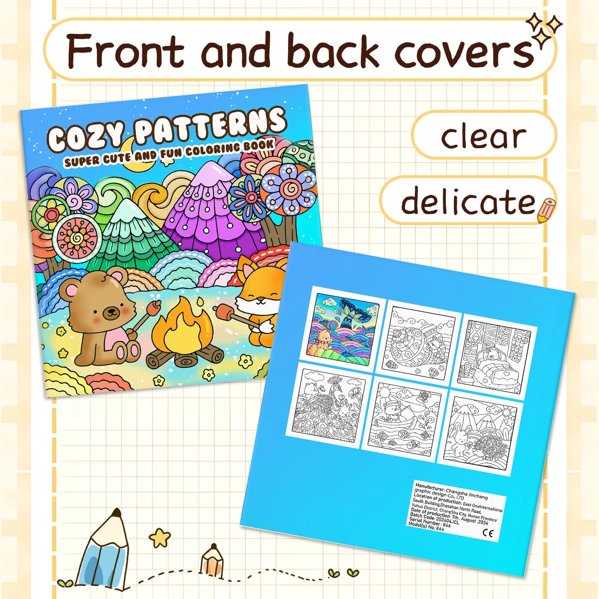 COZY PATTERNS SUPER CUTE AND FUN Coloring Book for Adults Picture Book for Educational DIY Relaxation Children Drawing Books