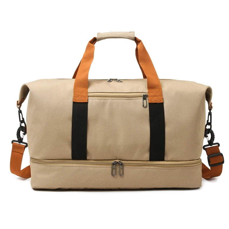 Large-capacity portable travel bag, lightweight gym bag, independent shoe compartment, shoulder messenger bag.