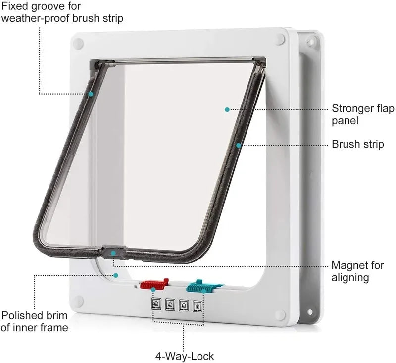 Security Lock Flap Door for Dog Cats Kitten ABS Plastic Small Pet Gate Door Kit Cat Dogs Flap Doors Dog Cat Accessories