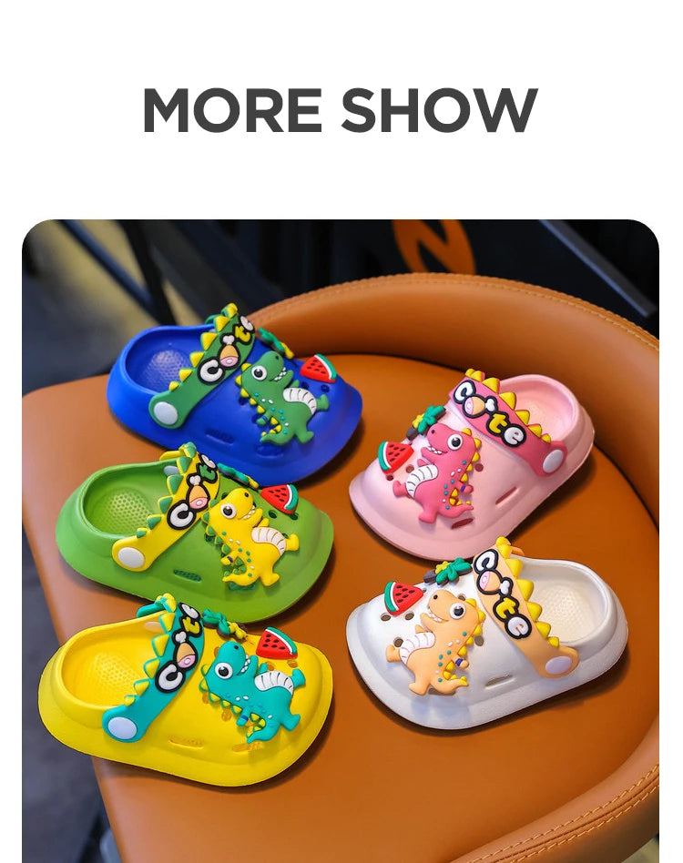 Summer Boy's Sandals Cute Crocodile Girl's Garden Shoes Soft Sole Baby Breathable Non-slip Lightweight Outdoor Beach Slippers