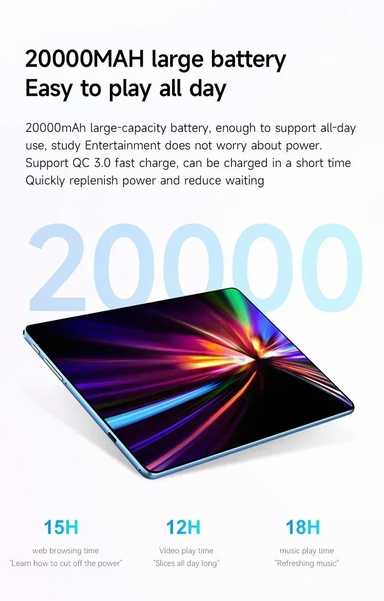 2025 Original Pad 15 Pro Tablet Android14 Snapdragon888 11Inch HD 16GB+1TB 20000mAh 5G Dual SIM Bluetooth WiFi GPS Tables